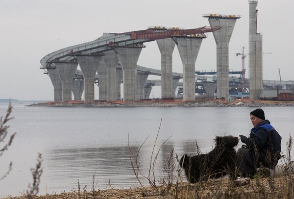 Строительство двухъярусного моста через Морской канал в Санкт-Петербурге