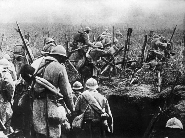 Солдаты во время битвы при Вердене