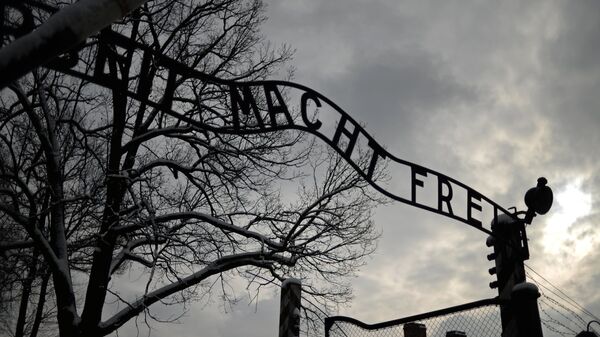 ентральные ворота бывшего концентрационного лагеря Аушвиц-Биркенау в Освенциме. Архивное фото