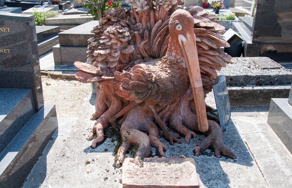 Розовая колпица на могиле художника Герарда Бартелеми