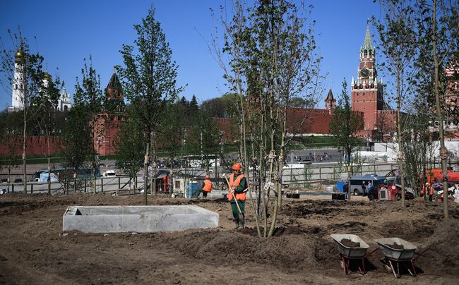 Строительство парка Зарядье