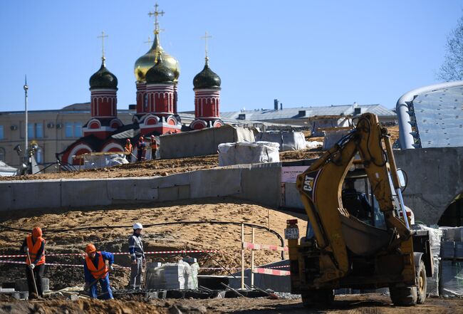 Строительство парка Зарядье