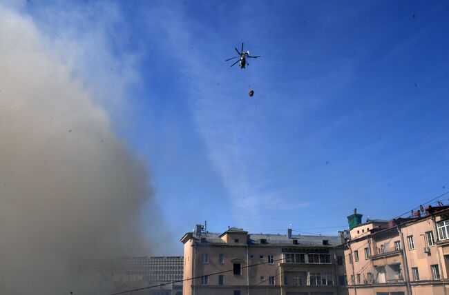 Пожар в центре Москвы