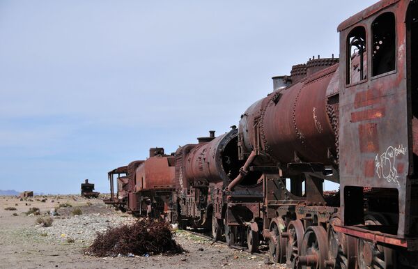 Старые паровозы в Боливии