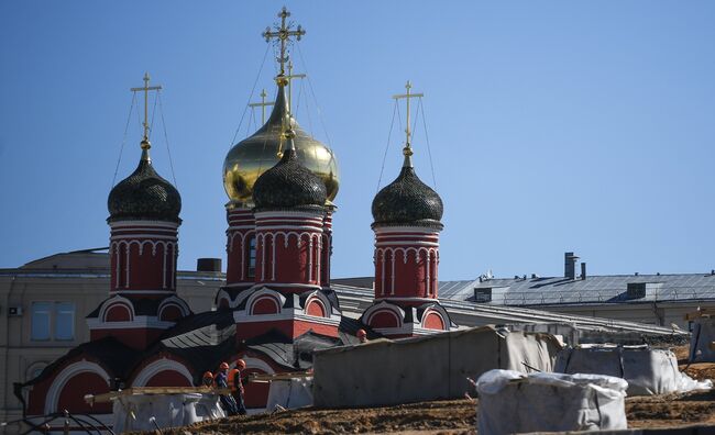 Строительство парка Зарядье