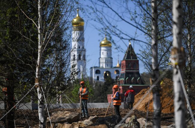 Строительство парка Зарядье