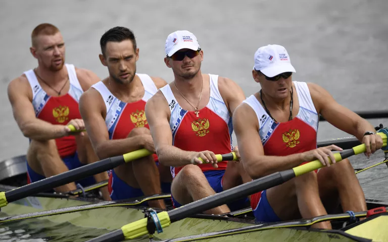 Сборная России по академической гребле Артем Косов, Антон Заруцкий, Владислав Рябцев и Никита Моргачев (слева направо) Сборная России по академической гребле Артем Косов, Антон Заруцкий, Владислав Рябцев и Никита Моргачев (слева направо)
