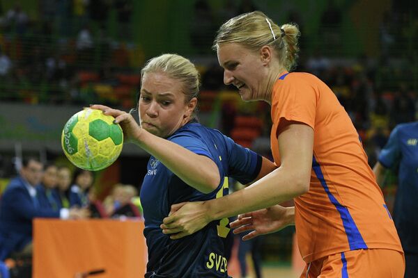 Игровой момент матча Швеция - Нидерланды
