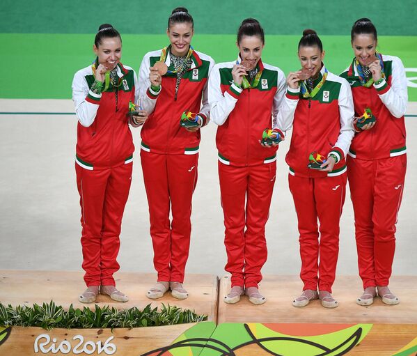 Спортсменки сборной Болгарии по художественной гимнастике
