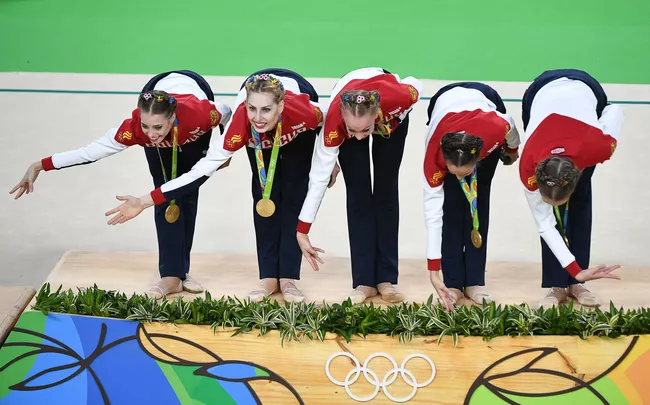 Спортсменки сборной России по художественной гимнастике
