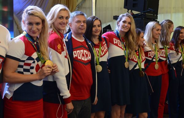Гандболистки сборной России на торжественном вечере Федерации гандбола России