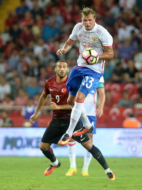Игровой момент матча Турция - Россия