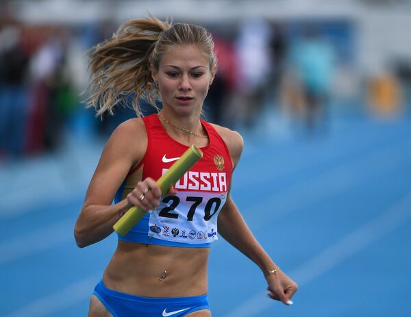 Маргарита Гончарова в эстафете на 4х100 м в классе Т-38 среди женщин