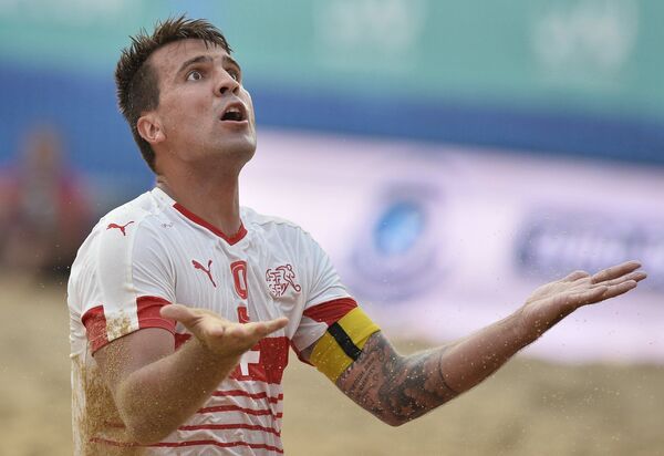 Нападающий сборной Швейцарии по пляжному футболу Деян Станкович