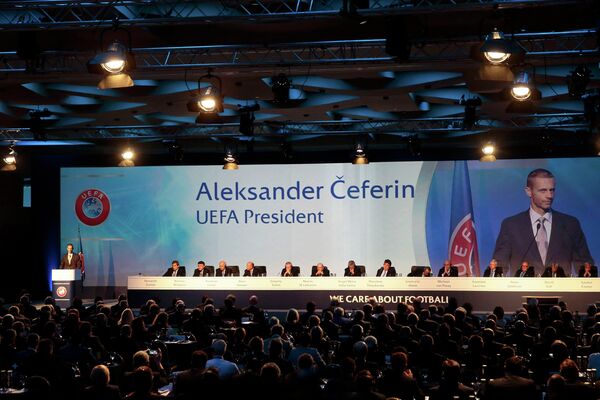 Выступление президента УЕФА Александера Чеферина на конгрессе организации