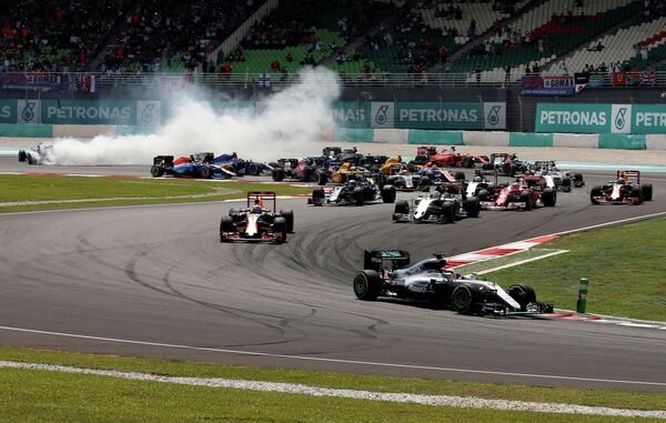Пилоты во время гонки Гран-при Малайзии