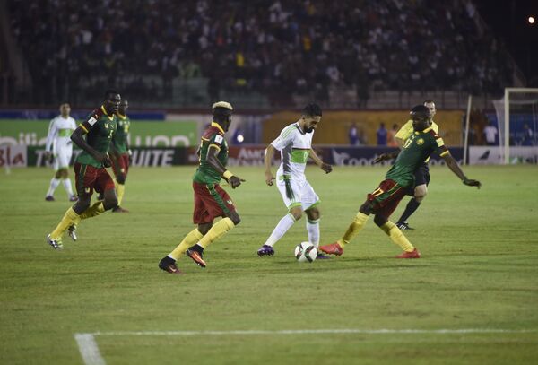 Игровой момент матча Алжир - Камерун