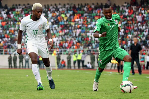 Игровой момент матча Замбия - Нигерия