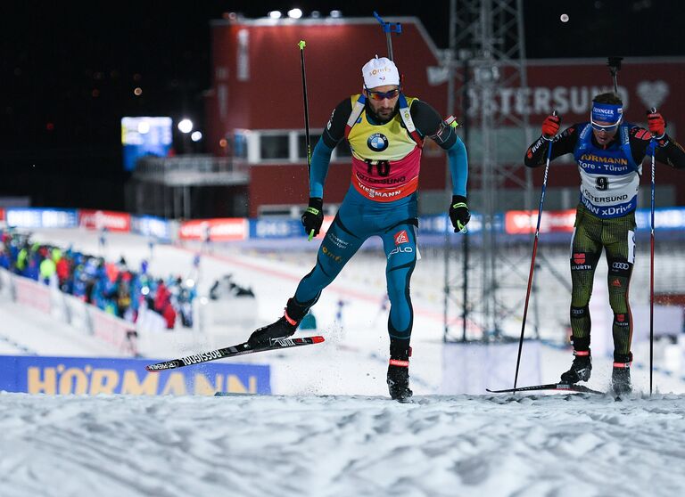 Слева направо: Мартен Фуркад (Франция) и Симон Шемпп (Германия)