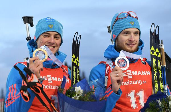 Справа налево: Максим Цветков (Россия) - серебряная медаль, Антон Бабиков (Россия)