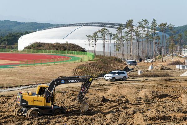 Строительство ледовой арены в Канныне к Олимпийским играм 2018 года