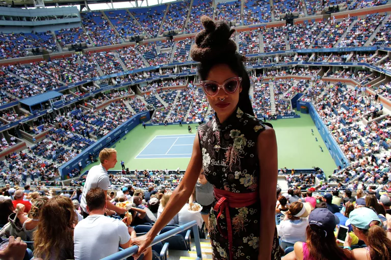 Болельщица во время матча US Open Болельщица во время матча US Open