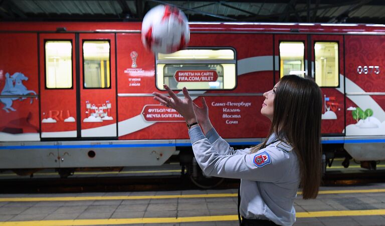 Запуск поезда метро, посвящённого Кубку конфедераций FIFA 2017