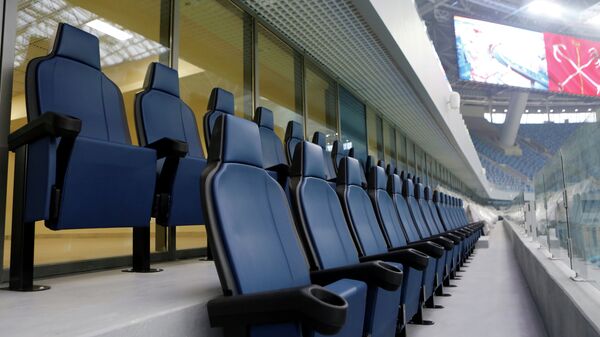 Кресла вип-ложи на стадионе Зенит-Арена в Санкт-Петербурге
