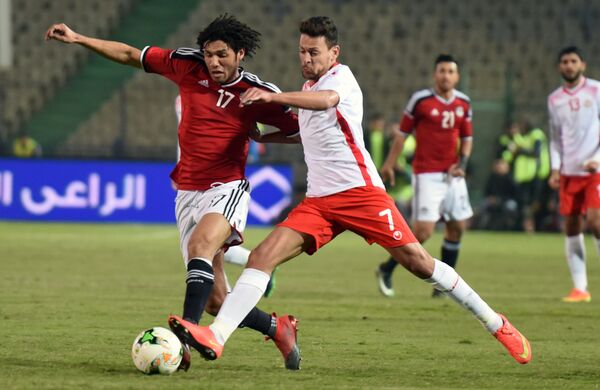 Игровой момент матча Египет - Тунис