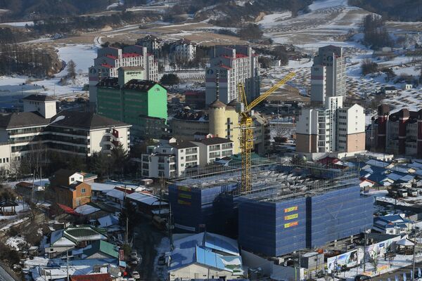 Вид на один из районов в Пхенчхане