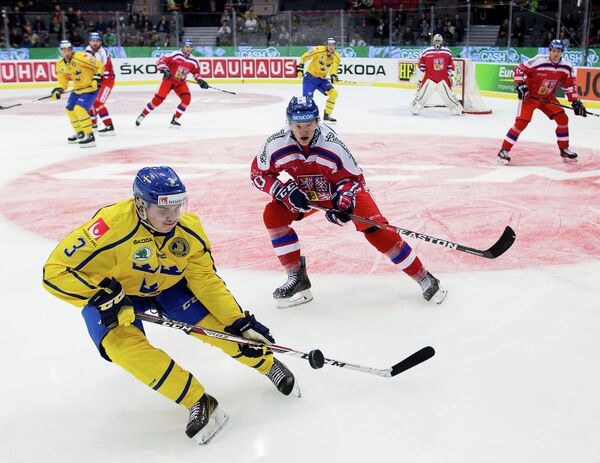 Игровой момент матча Швеция - Чехия