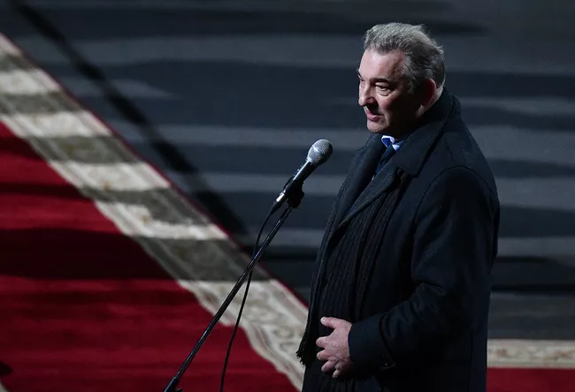 Владислав Третьяк на церемонии прощания с хоккеистом Владимиром Петровым