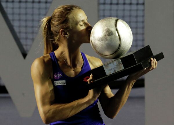Украинская теннисистка Леся Цуренко после победы на турнире в Акапулько
