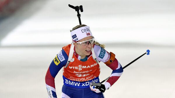 Норвежская биатлонистка Тириль Экхофф