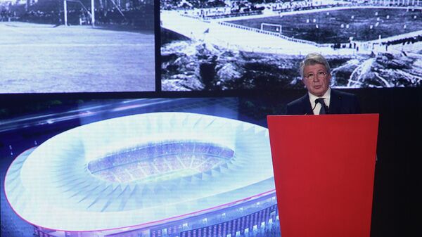 Президент мадридского Атлетико Энрике Сересо на презентации нового стадиона клуба Ванда Метрополитано