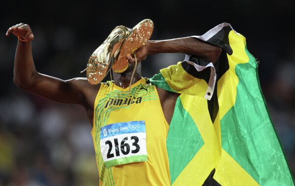 Ямайский спринтер во время Олимпийских игр в Пекине