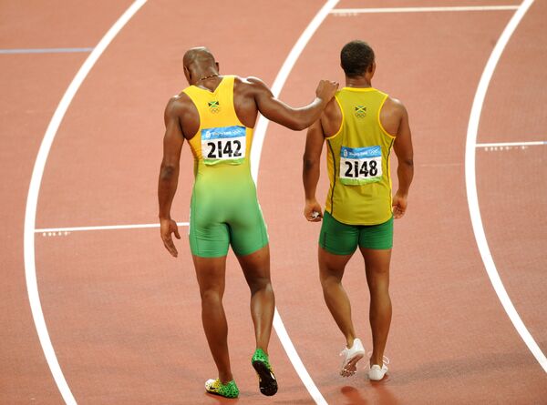 Ямайские спринтеры во время Олимпийских игр 2008 года в Пекине