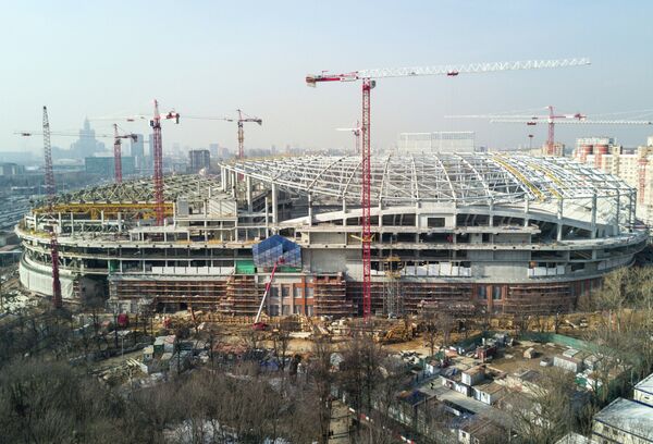 Работы, связанные с реконструкцией футбольного стадиона Динамо в Москве