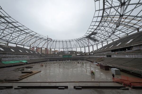 Стадион Динамо в Москве в процессе реконструкции
