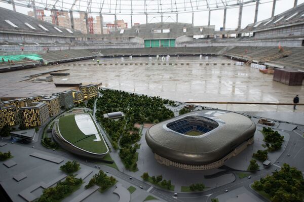 Стадион Динамо в Москве в процессе реконструкции