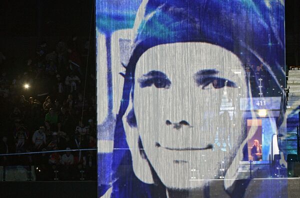 Баннер с изображением Юрия Гагарина