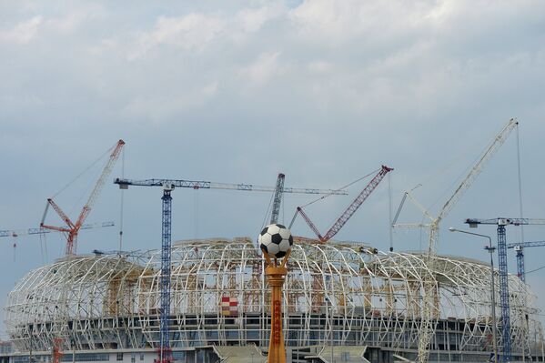На территории строительства стадиона Мордовия Арена