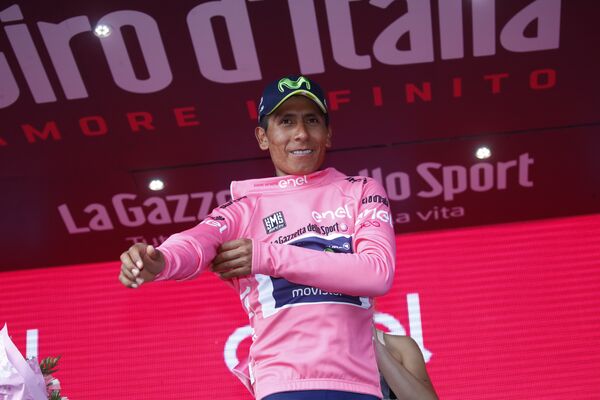 Колумбийский велогонщик Наиро Кинтана из команды Movistar