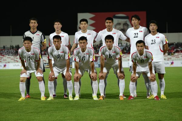 Футболисты сборной Северной Кореи