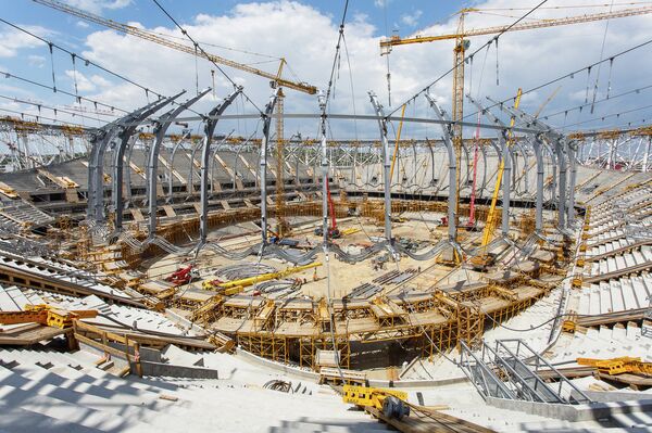 Строительство стадиона в Волгограде, на котором пройдут матчи ЧМ-2018