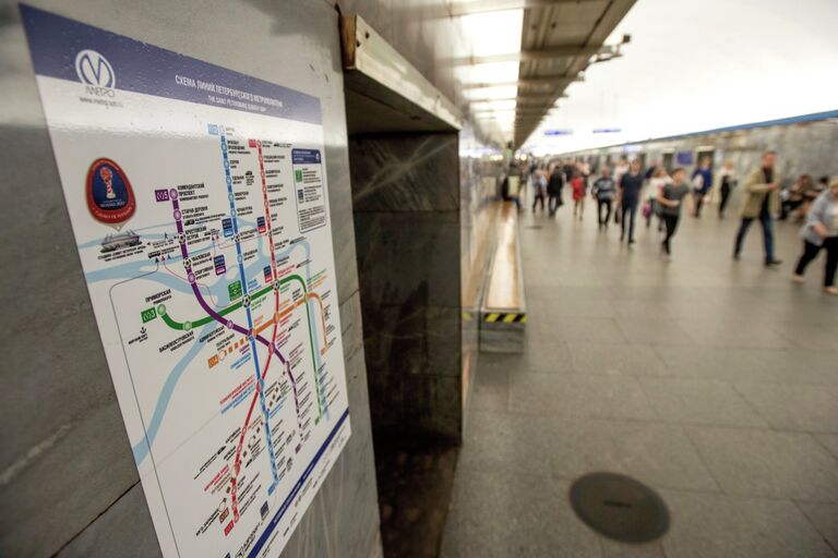 Карта Петербургского метрополитена с символикой Кубка Конфедераций 2017 Карта Петербургского метрополитена с символикой Кубка Конфедераций 2017