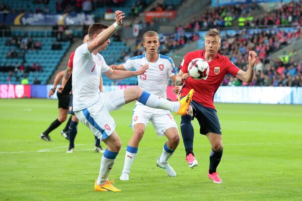 Игровой момент матча Норвегия - Чехия