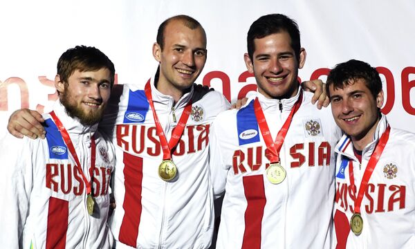 Никита Глазков, Сергей Ходос, Вадим Анохин и Павел Сухов (слева направо)
