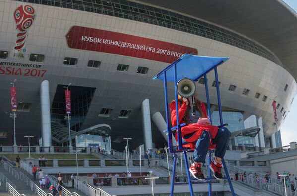 Стадион Санкт-Петербург Арена перед матчем открытия Кубка конфедераций-2017