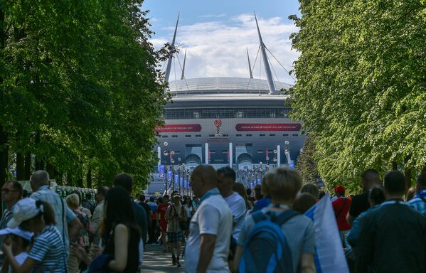 Стадион Санкт-Петербург Арена перед матчем открытия Кубка конфедераций-2017